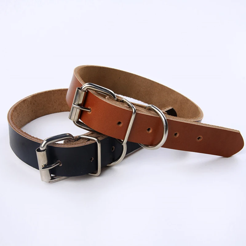 Высокое качество ошейники для собак и ремни из натуральной кожи средние большие