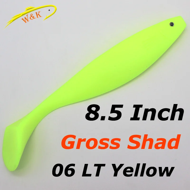 085 LT Yellow 8,5 дюймов Big Swimmer Shad 1 шт/ПК 22,5 см Мягкая приманка для ловли щуки DIY Мягкая приманка - Цвет: 085 LT Yellow