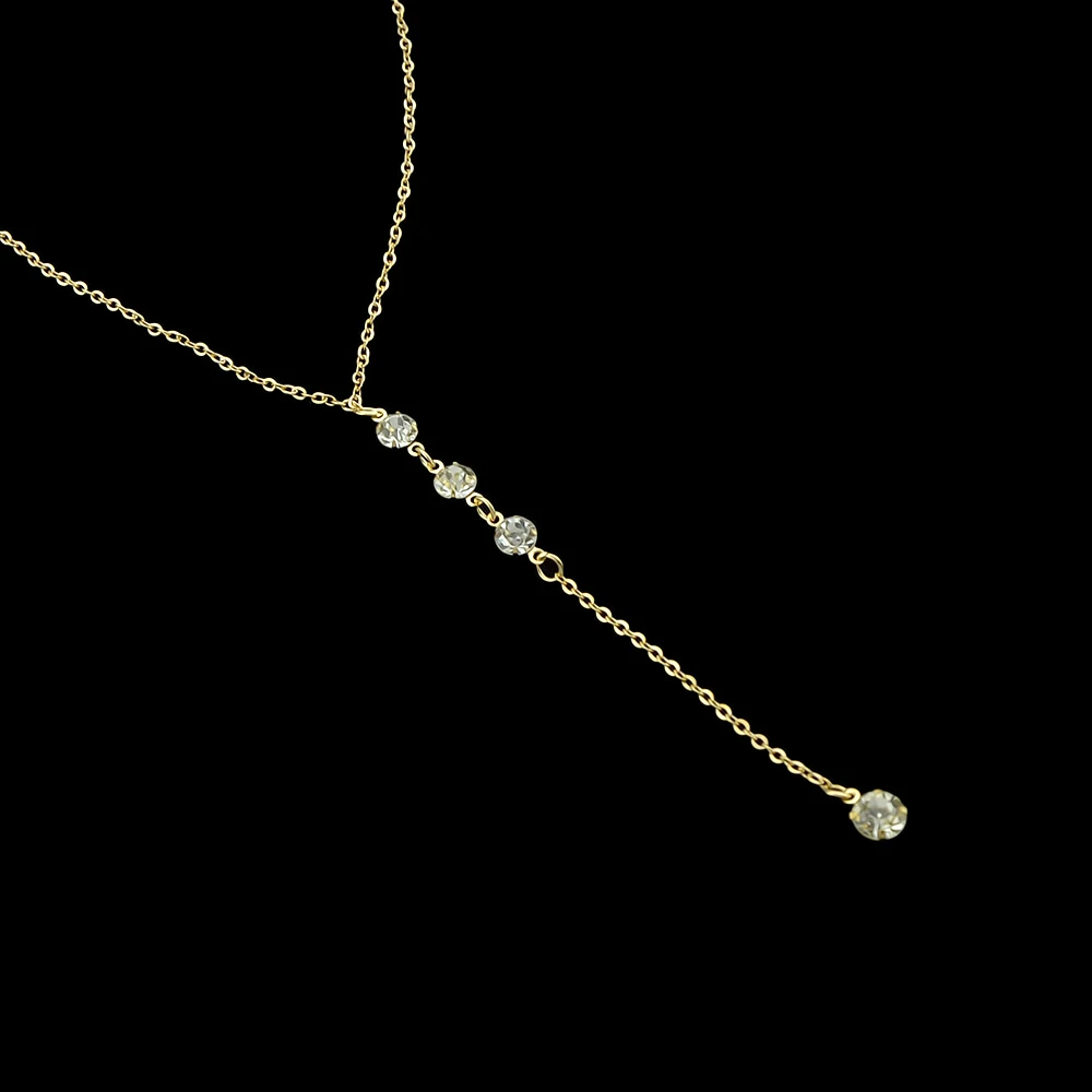 Fanhua стимпанк Мода золото-Цвет серебро Цвет длинная цепь с Rhinestone Цепочки и