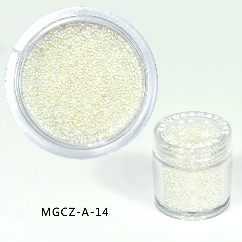 0,6~ 0,8 мм прозрачный дизайн ногтей цветной бисер "икра" дизайн ногтей в домашних условиях акриловые 3D мяч, наполнитель из микрошариков украшения 10 мл прозрачная банка - Цвет: 14