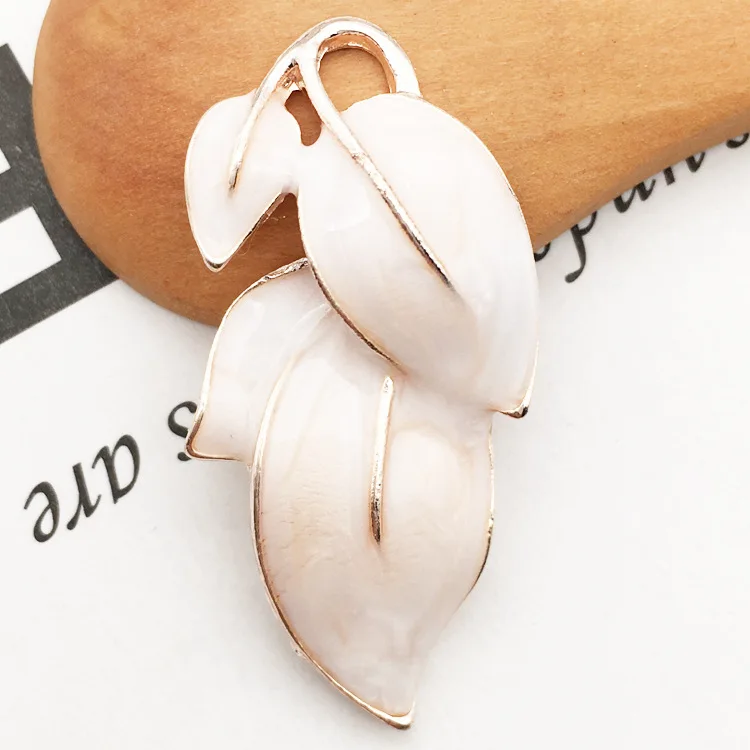 10 шт. 39*19 мм модные подвески ручной работы из золотого сплава с эмалью и листьями