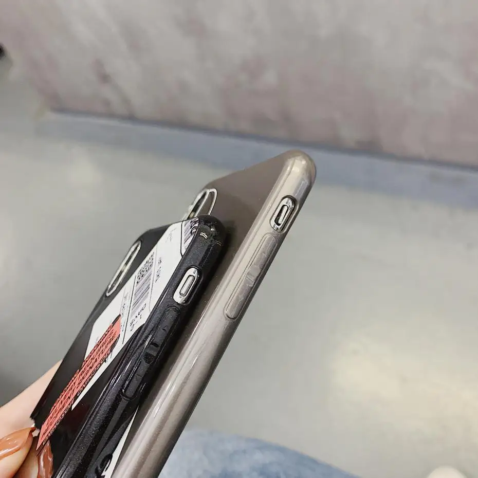 Ins Japan clothes MUJI label мягкий чехол для телефона iphone 7 8 6 6S plus 11 Pro X XR XS MAX матовый Силиконовый чехол для пары девушек