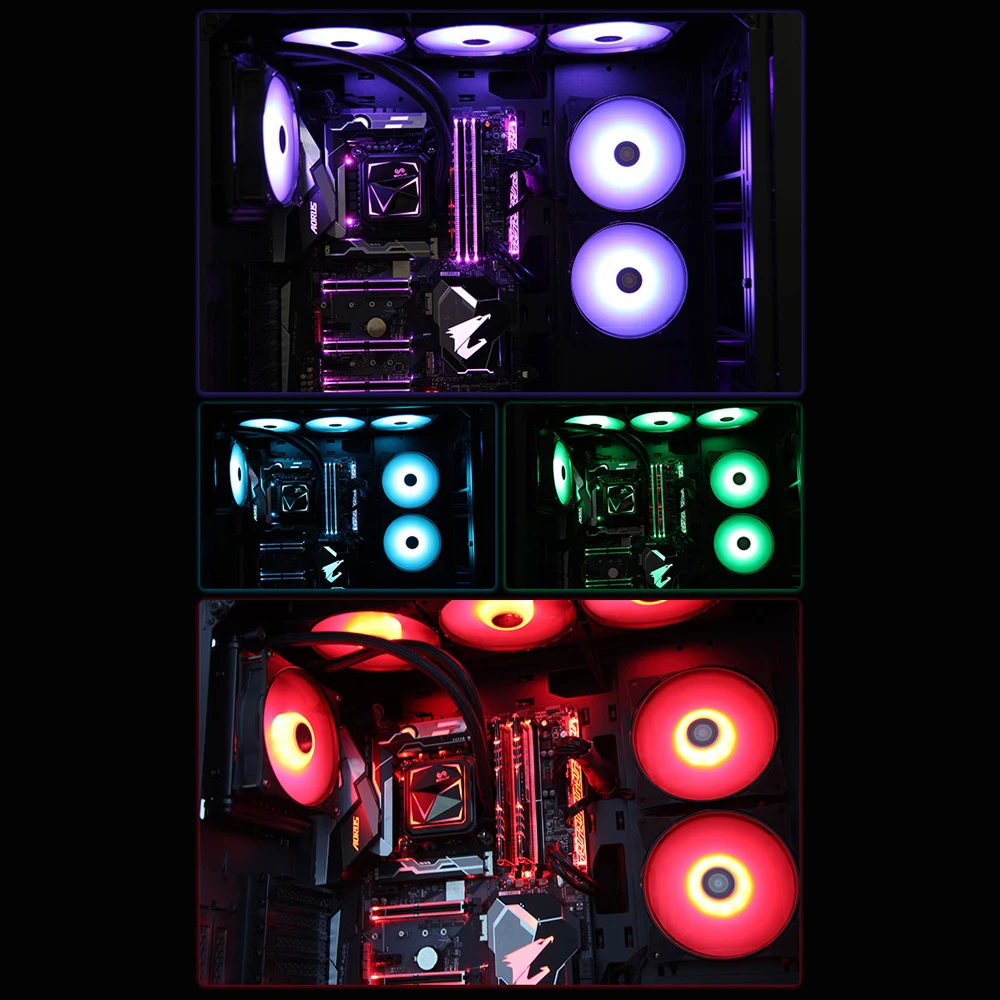 SOPLAY RGB светодиодный чехол для ПК 120 мм вентилятор кулер ШИМ регулируемый цветной ПК Вентилятор чехол для компьютера Вентилятор охлаждения радиатора гидравлический подшипник