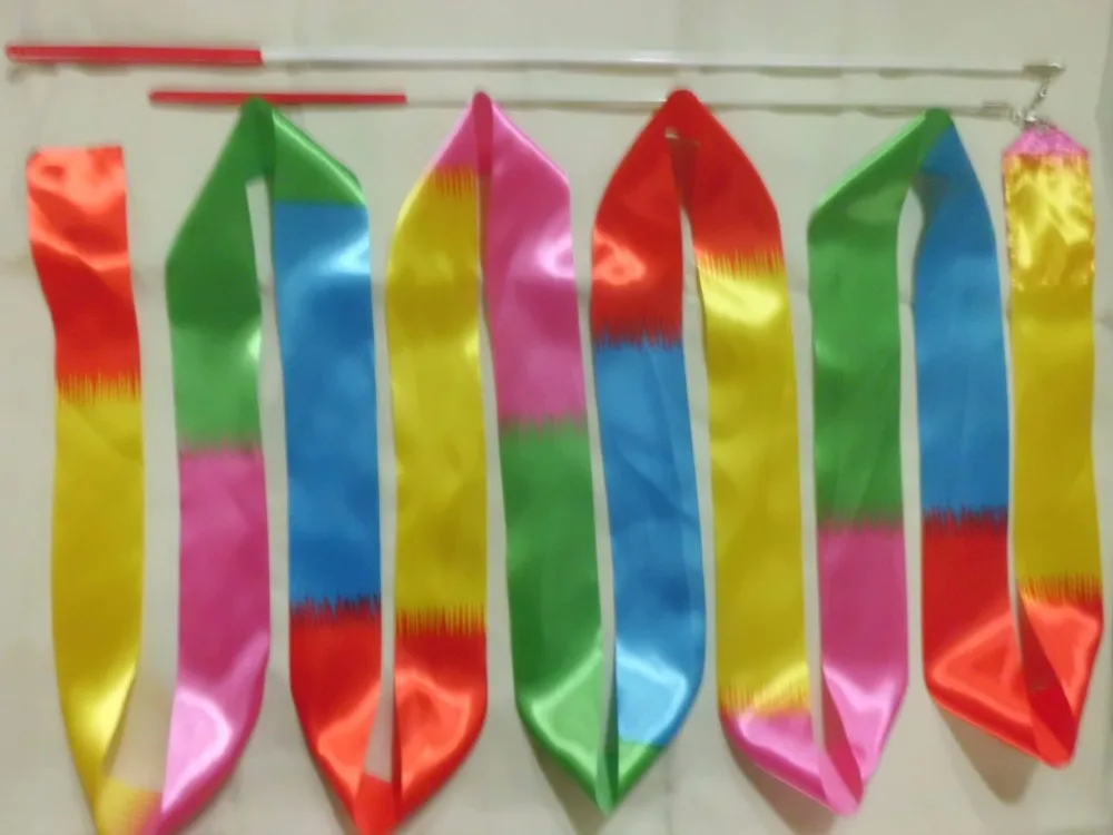 1 set/20 Pcs New Dance Ribbon Gym Rhythmic Gymnastics Art Gymnastic Ballet Streamer Twirling Rod High Quality | Спорт и развлечения