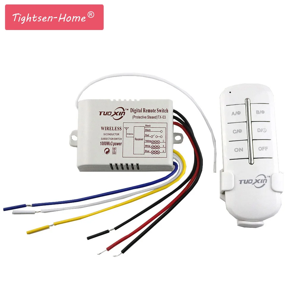 3 Way 220V беспроводной ВКЛ/ВЫКЛ Цифровой пульт дистанционного управления