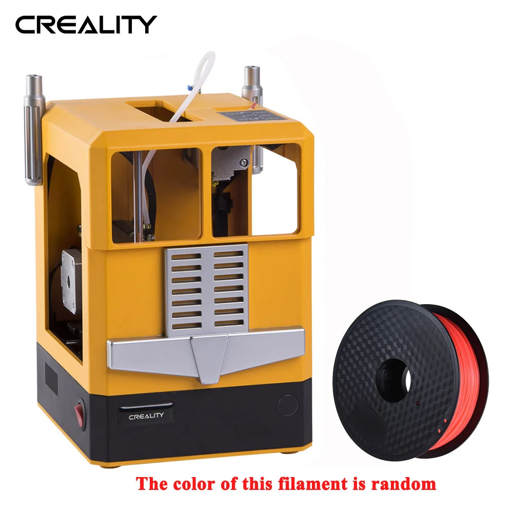 Creality 3D CR-100 компактный размер настольный 3d принтер Полностью Собранный 100*100*80 мм размер печати автоматическое выравнивание с пультом дистанционного управления - Цвет: Yellow add 1KG PLA