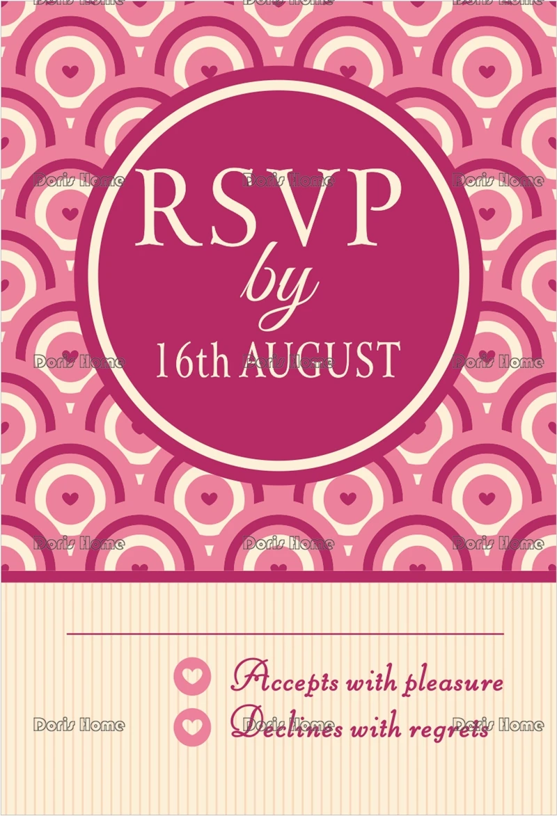 

Personalized RSVP Card with Free Envelope for Wedding / Party,50 pcs/lot,R9