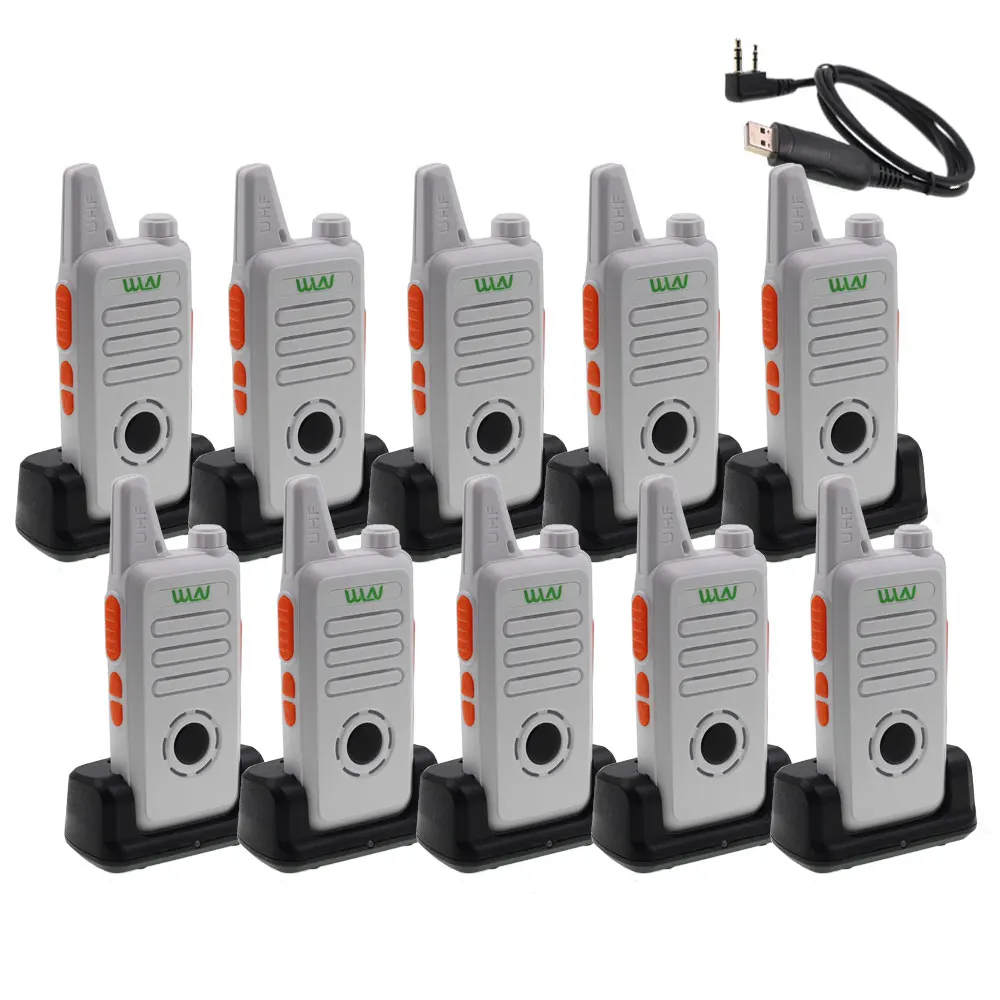 10KD-C1-CGD-USB-W 10 шт. WLN Мини Портативная рация KD-C1plus портативное радио UHF 400-470 МГц 5 Вт 16CH 1500 мАч портативный скремблер двухстороннее радио - Цвет: 10KD-C1-CGD-USB-W