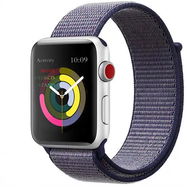 midnight blue Цвет Напульсники для наручных часов Apple Watch Series 5/4/3/2/1 40 мм 44 спортивный бесшовный нейлон сменный ремешок для 38 мм 42 мм наручных часов iWatch, ремешок - Цвет ремешка: midnight blue