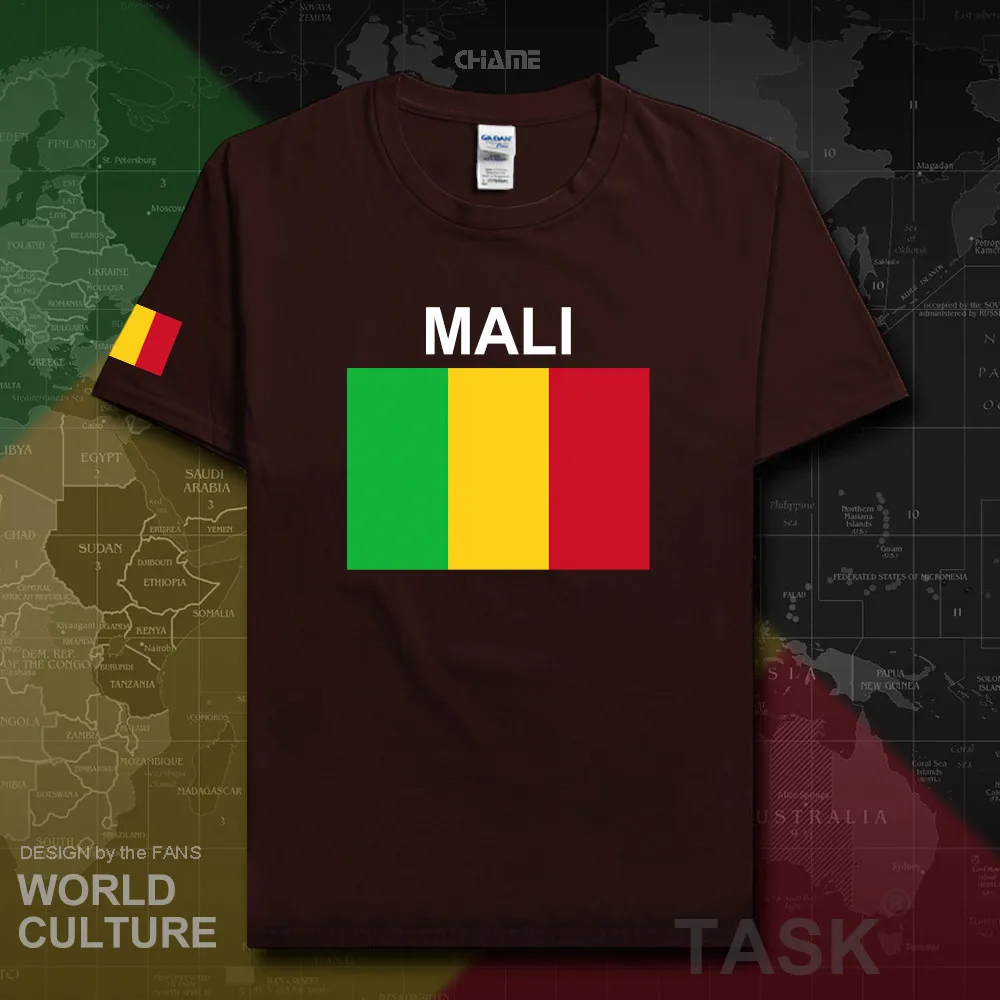 Мужская футболка Mali модная 2017 трикотажная сборной страны из 100% хлопка одежда для