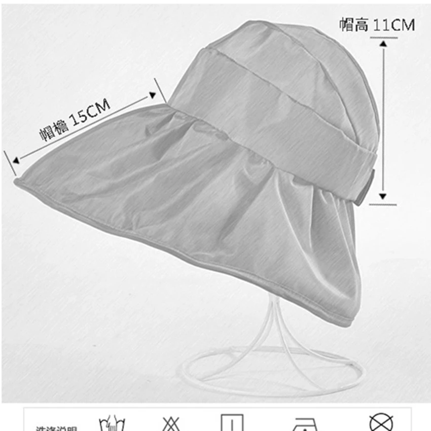 

Fashion Casual Women Summer Sun Hats Ladies Solid Polyester Wide Brim Floppy Sun Beach Hat Foldable Sunhat Folding Hiking Cap