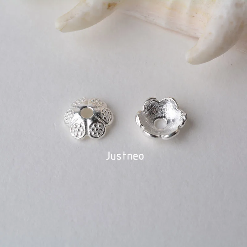 Твердая крышка из стерлингового серебра 925 пробы с цветами и шариками круглые