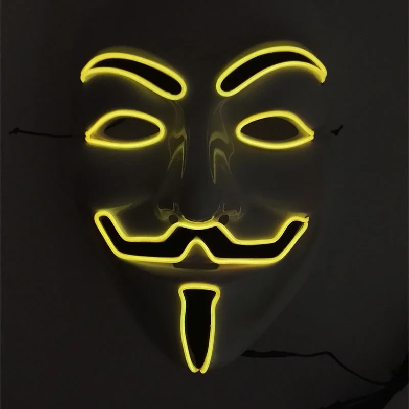 Хэллоуин VforVendetta EL маска для вечеринки флуоресцентный реквизит светящийся