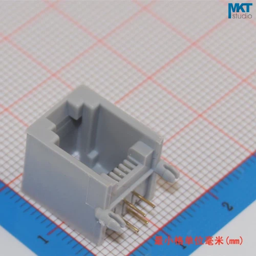 100 шт. серый 6P4C RJ11 Женский PCB крепление телефон модульный разъем интерфейс для