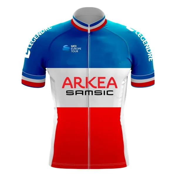 2019 ARKEA SAMSIC Команда Франции Чемпион мужская Велоспорт Джерси с коротким рукавом