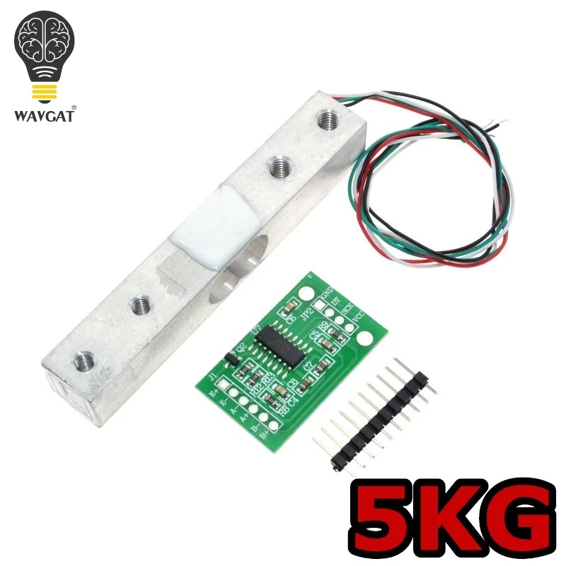WAVGAT цифровая измерительная ячейка Вес Сенсор 5 кг Портативный электронный Кухня со шкалой+ HX711 датчики взвешивания Ad Модуль