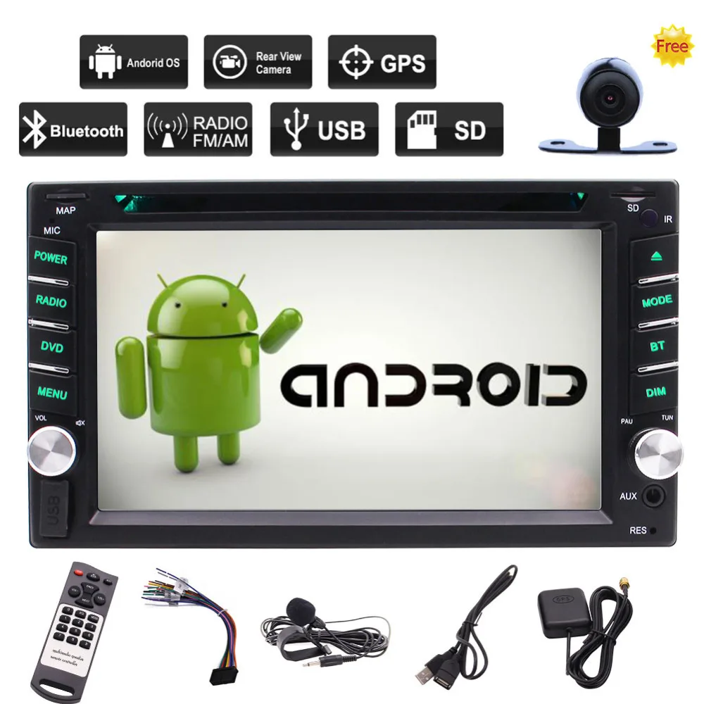Android 6 0 автомобильный стерео с бесплатной задней камерой + 2 дюймов емкостный