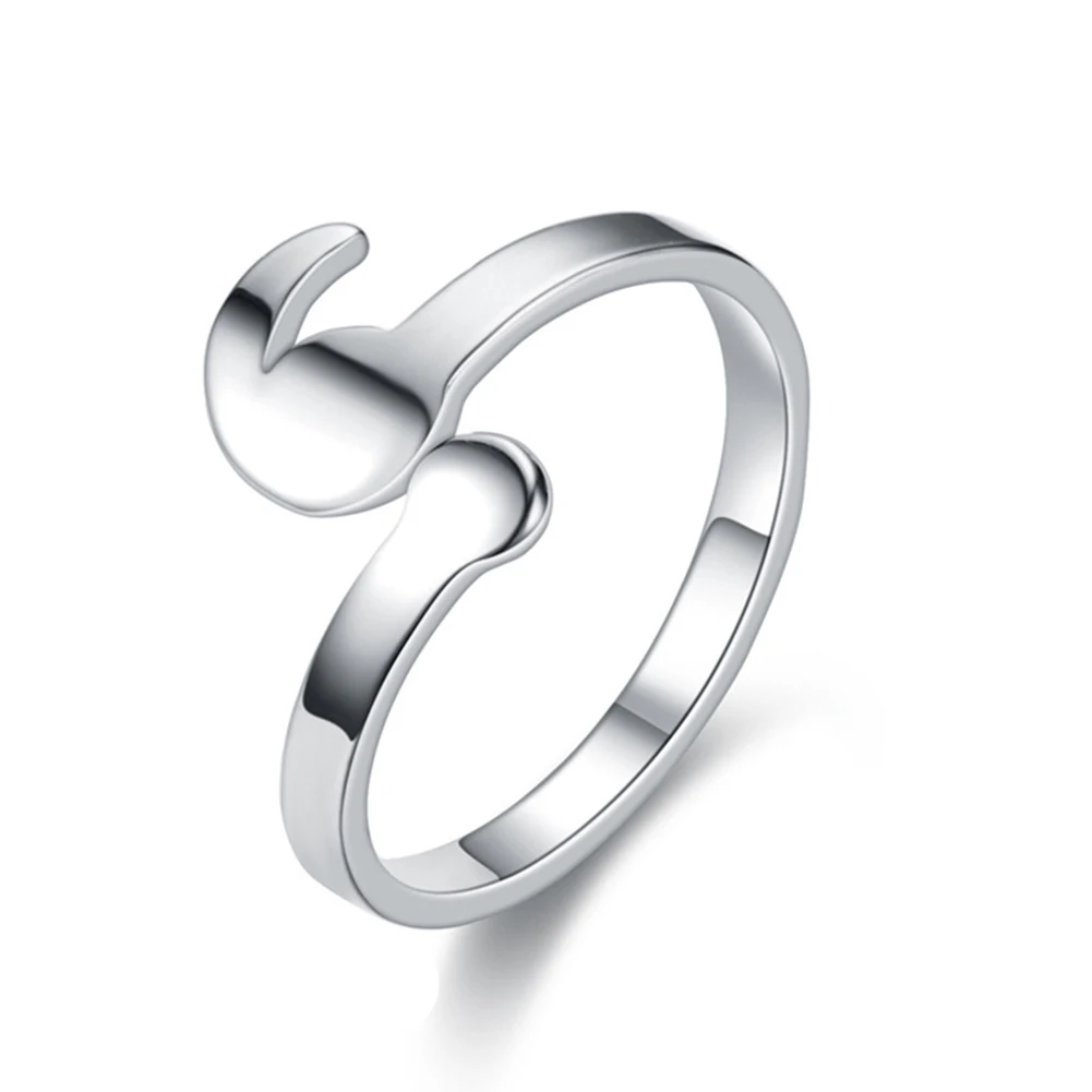 Кольца для женщин и девочек регулируемые серебряные открытые кольца с