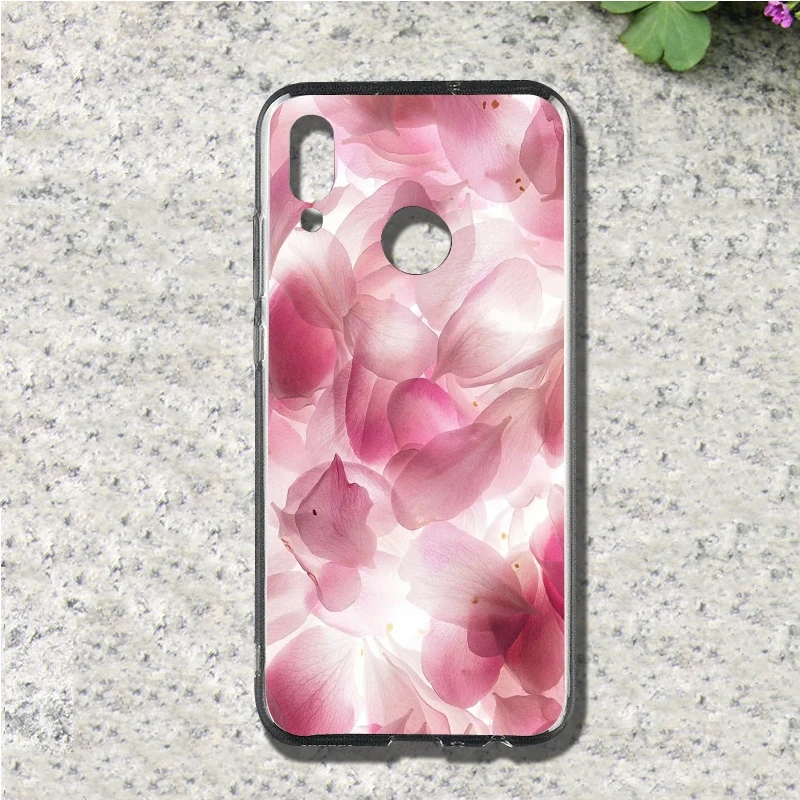 Розовый cherry blossom чехол для телефона Huawei P7 P8 lite P9 мини P10 плюс P20 Lite P30 Pro Мягкие TPU