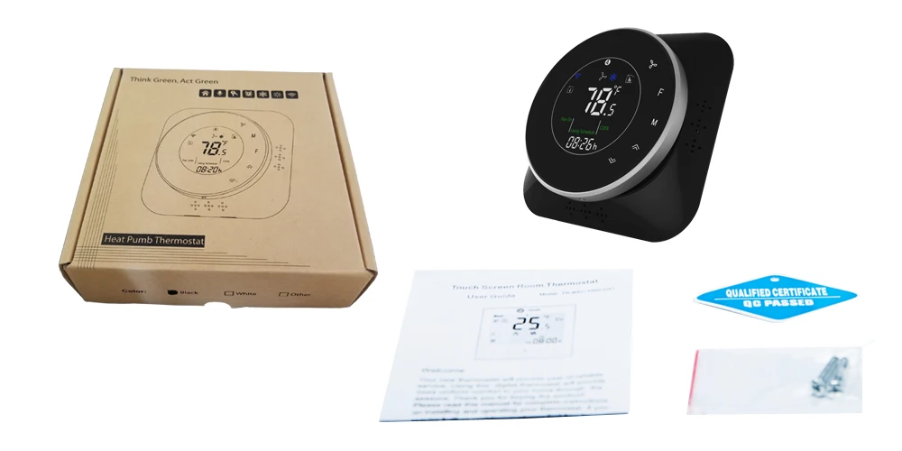 MJZM BHP-6000-WiFi термостат для теплового насоса умный термостат регулятор температуры с функцией нагрева и охлаждения черный светильник