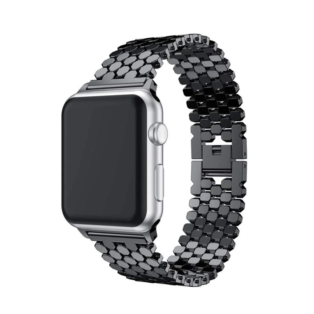 Ремешок из нержавеющей стали для Apple watch band 44 мм 40 звеньевой браслет iwatch 42 38 Band 6 SE 5 4