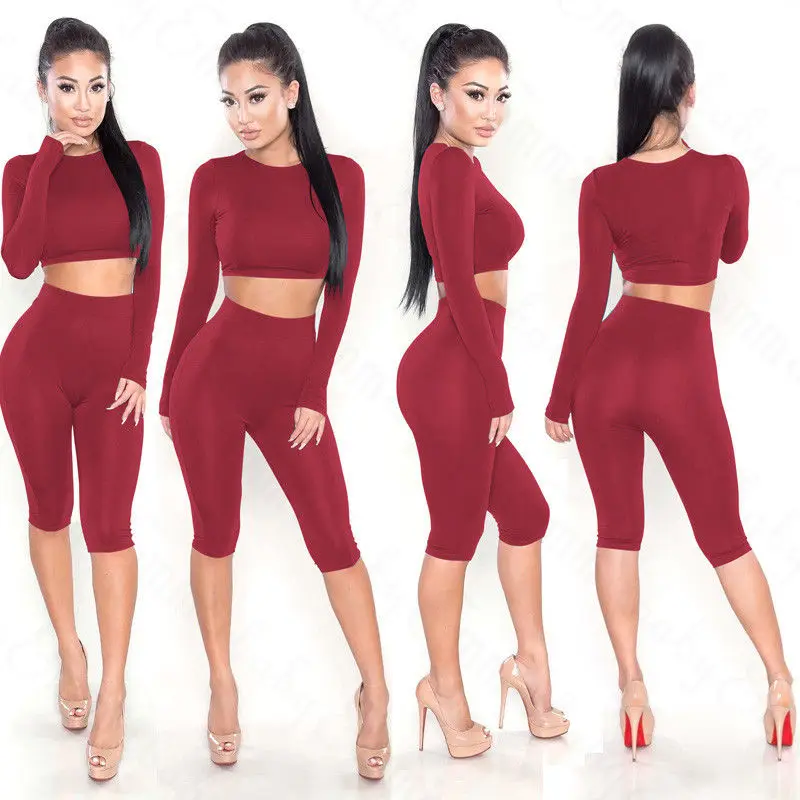 Женский комплект из двух предметов короткий топ и брюки комбинезон пикантная