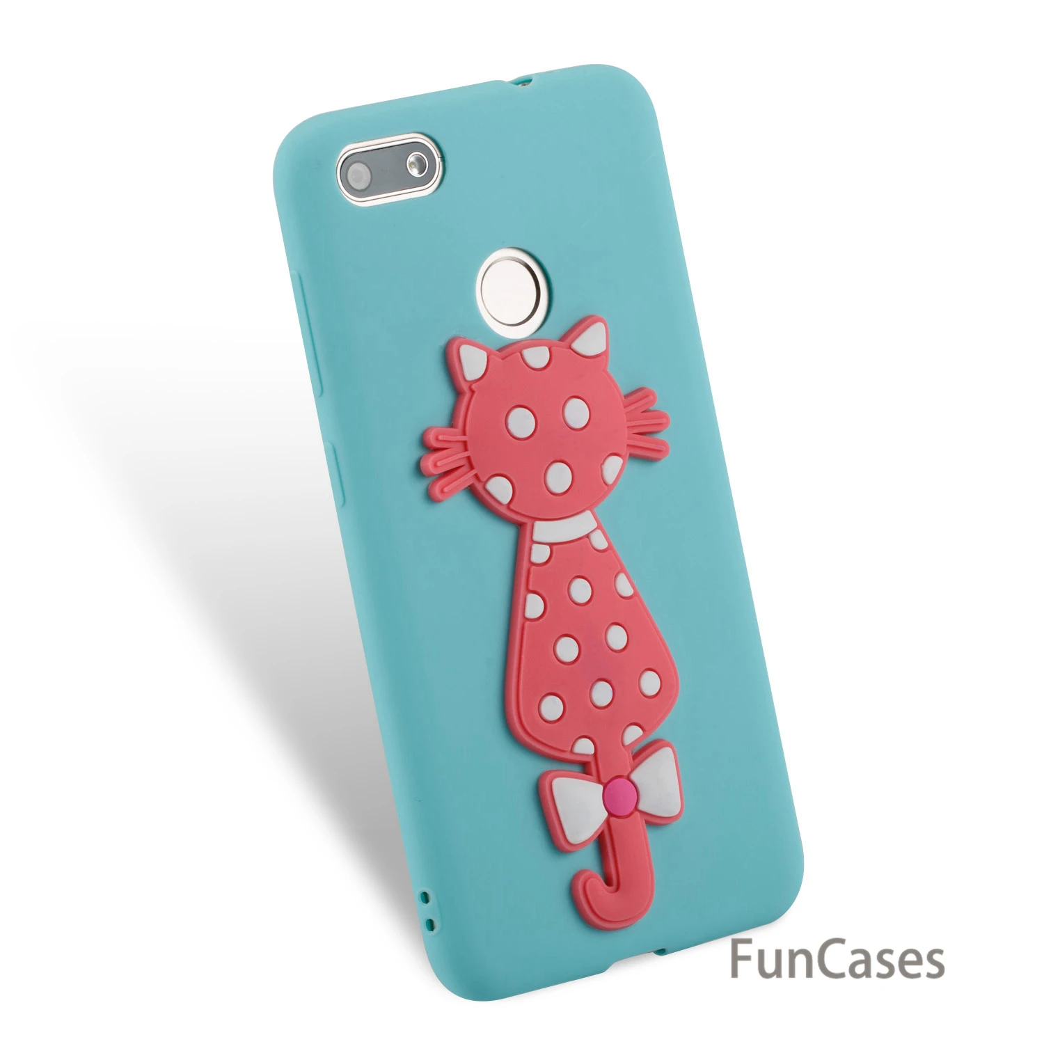 С милым рисунком кота чехол СПС Estuche huawei Enjoy 7 Мягкая силиконовая задняя крышка для