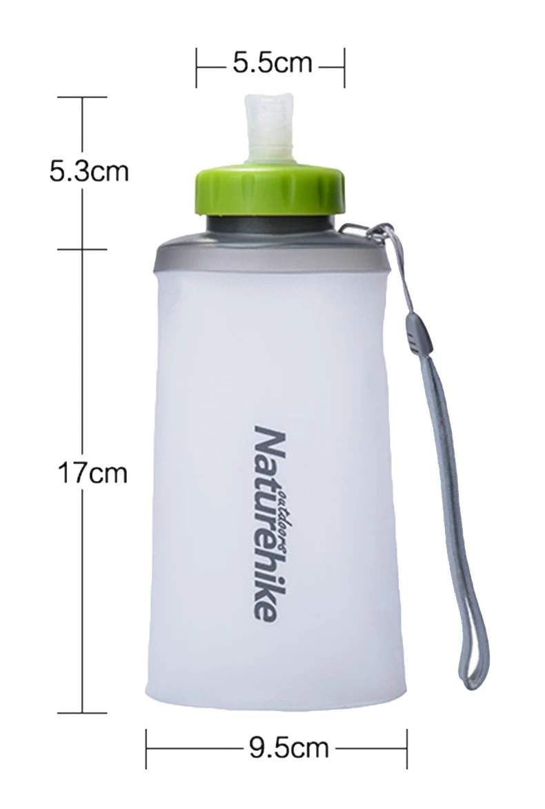 NatureHike 750 мл Спортивная бутылка для воды, портативная силиконовая складная посуда для напитков с соломинкой, велосипедная бутылка для воды