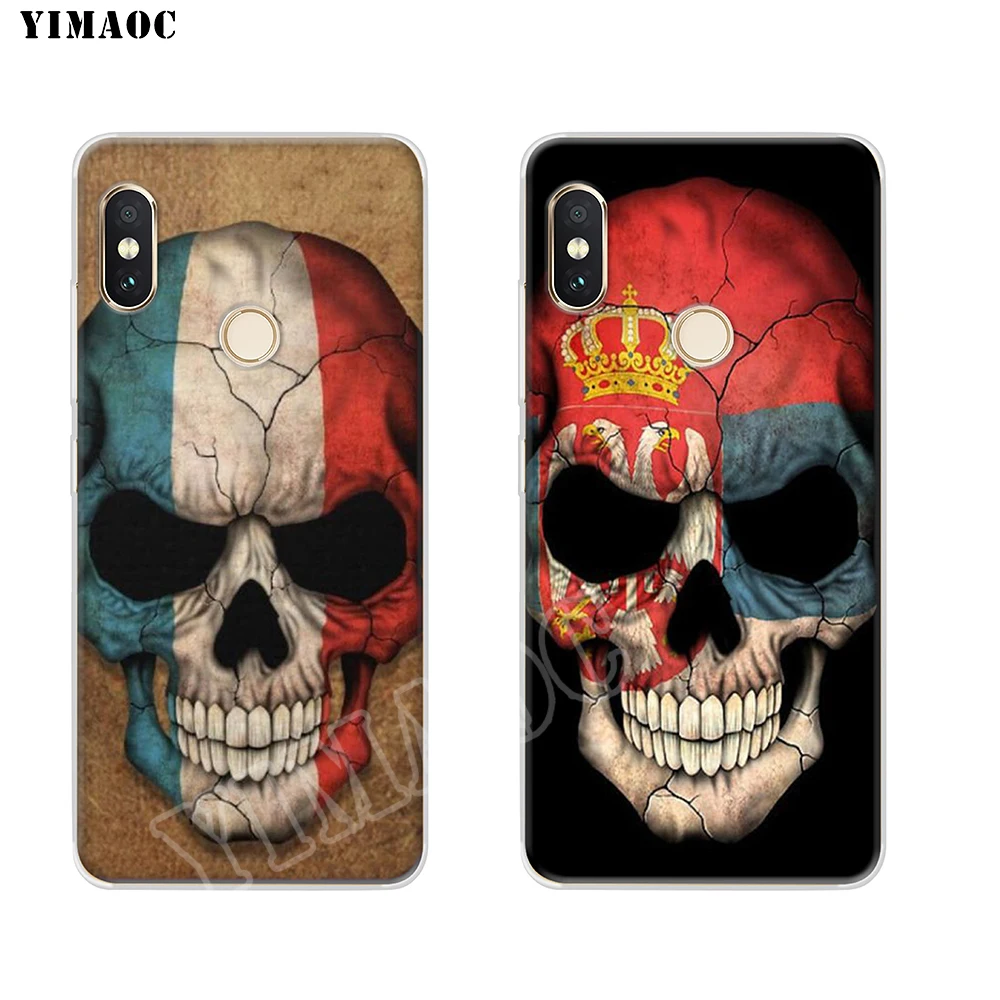 Мягкий силиконовый чехол YIMAOC с изображением головы черепа флага для POCOPHONE F1 Xiaomi