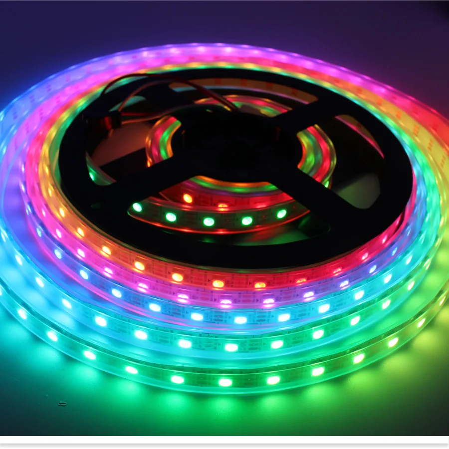 5 м DC5V RGB светодиодные ленты светильник WS2812b SPI IP65/IP67 Водонепроницаемый для рекламы