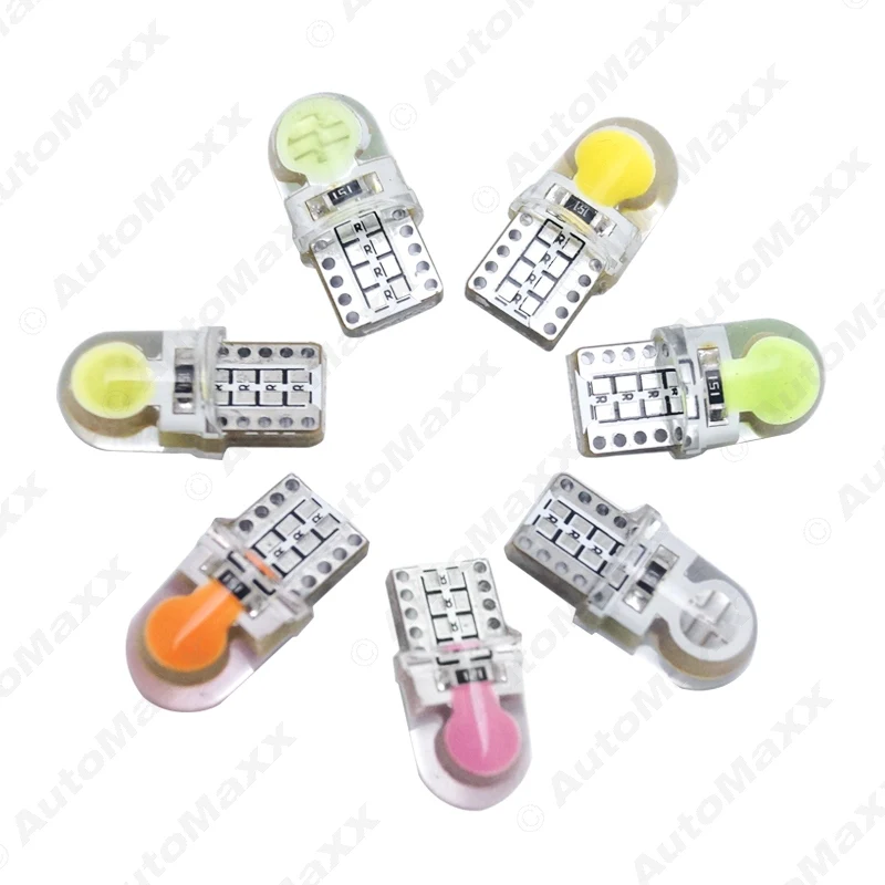 

100PCS 12V 1.5W Car T10 194 W5W COB Silicone Shell Auto Dome LED Light Car Side Wedge Light Lamp 7-Colors #J-4586