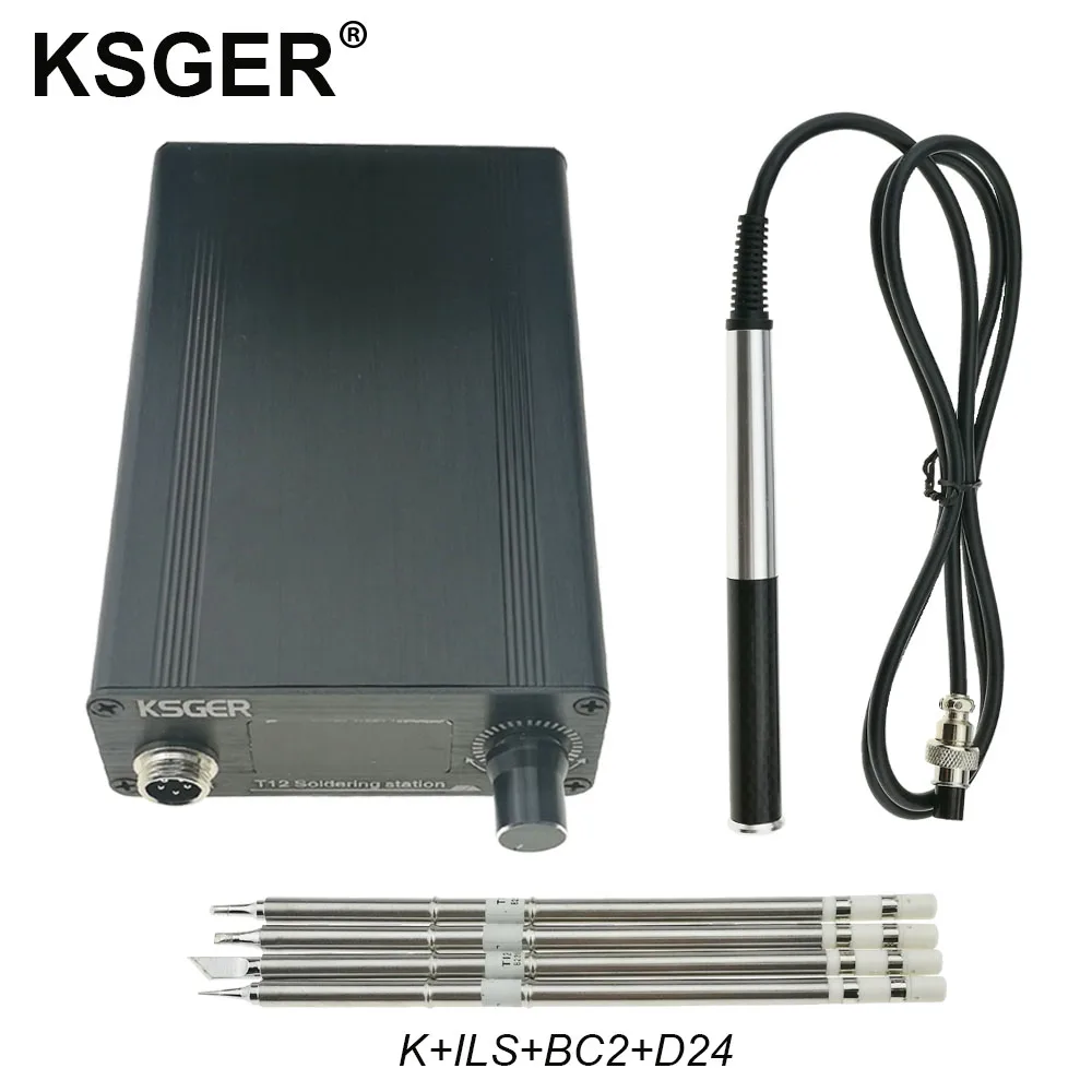 Sets 4 KSGER T12 паяльная станция STM32 V2.1S OLED контроллер T12 железные наконечники сварочные комплекты ручка из алюминиевого сплава цинковая подставка быстрый нагрев - Цвет: Sets 4