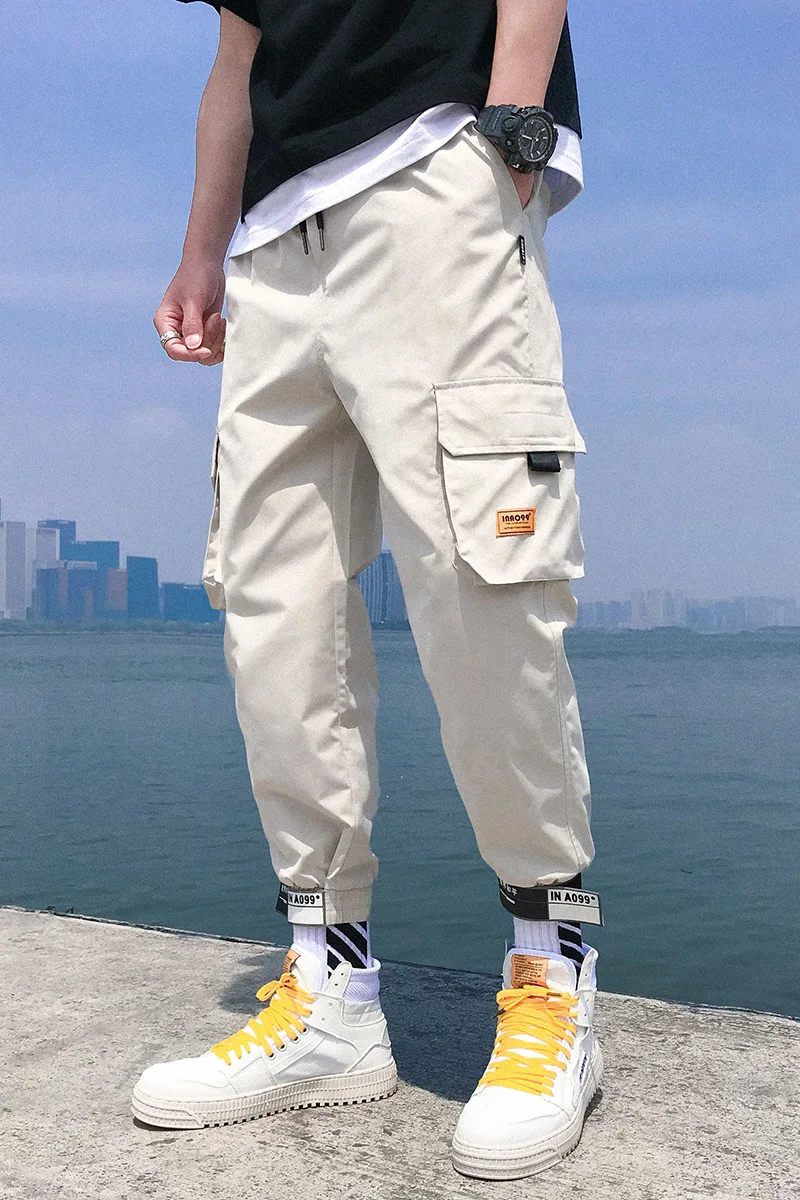 

Men Cargo Pants Ankle-length Casual Trousers Men Jogger