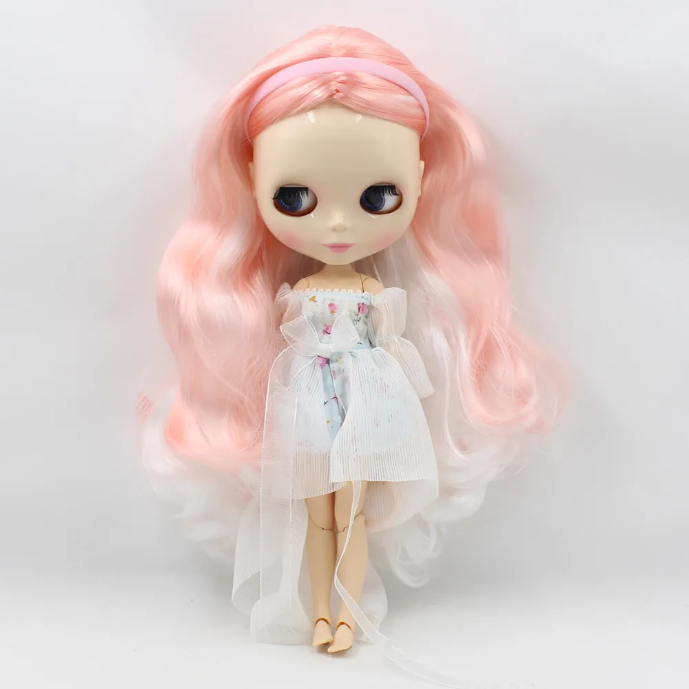 Ледяная кукла DBS Blyth длинная цвета шампанского розового и белого 1/6 bjd белая кожа