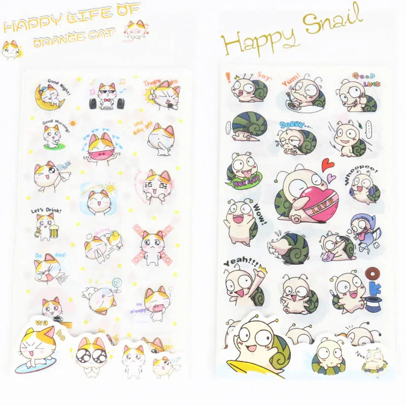 Joylong Kawaii стикер s Скрапбукинг милый мультфильм кошка Улитка Дети DIY творческие