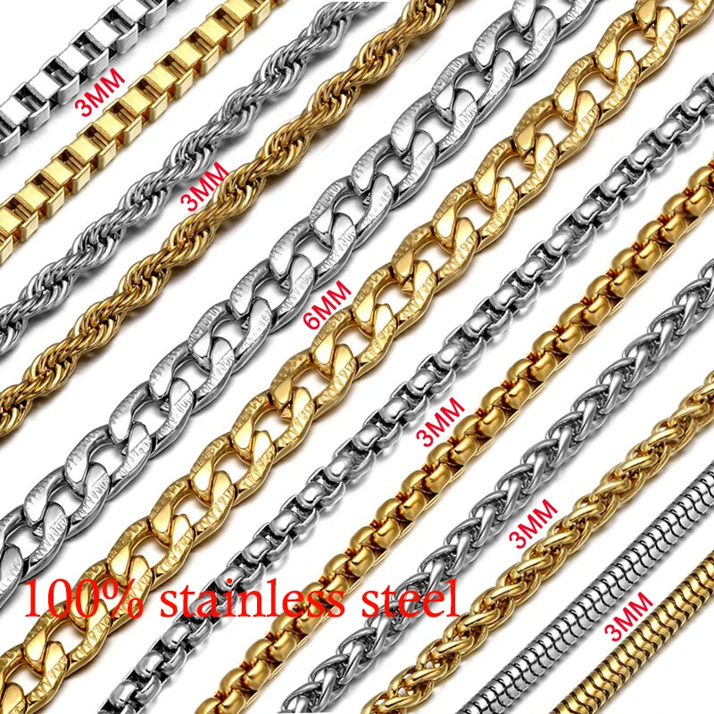 US7 Titanium Нержавеющая сталь 60см длинная змеиная коробка Link 316L Цепи Висячие Curb Twist Кольцо цепочки Роло для женщин Мужские украшения gourmette homme цепочка мужская цепочка мужская chaine acier inoxydable