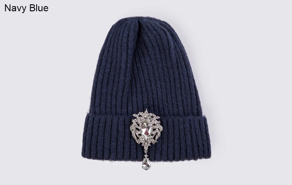 Ralferty вязаная зимняя шапка женская Skullies Beanies женские роскошные хрустальные шапки шапка Осенняя теплая трикотажная шапка с черепами Черная шапка femme