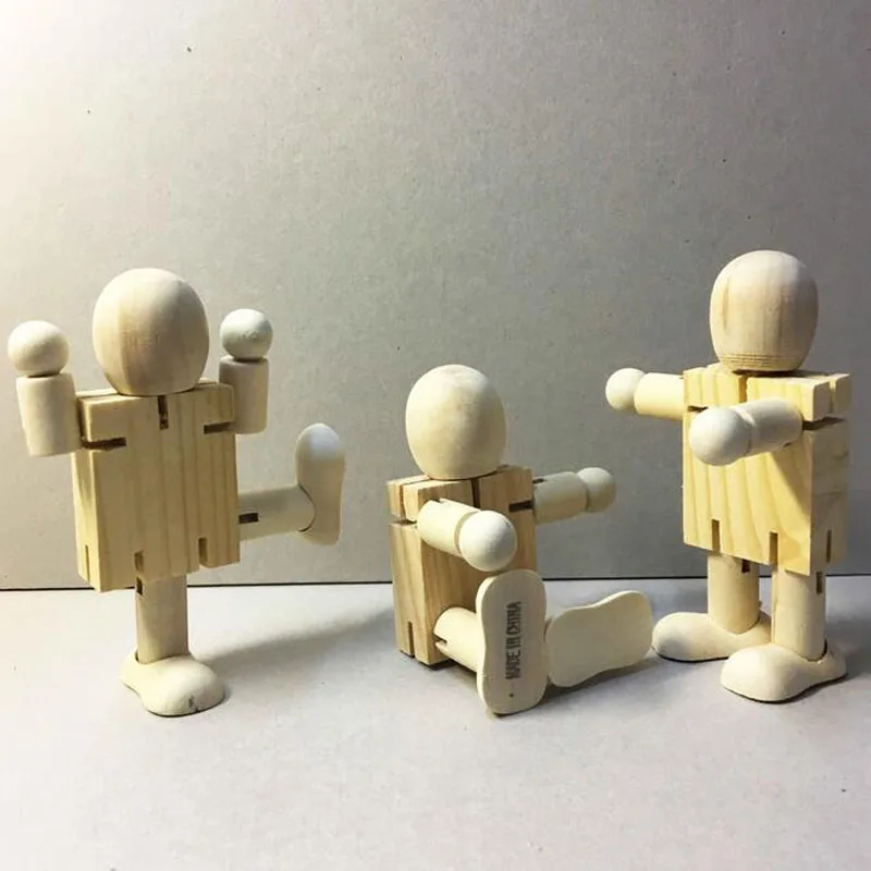 Деревянные блоки роботов развивающие игрушки для детей детские модели