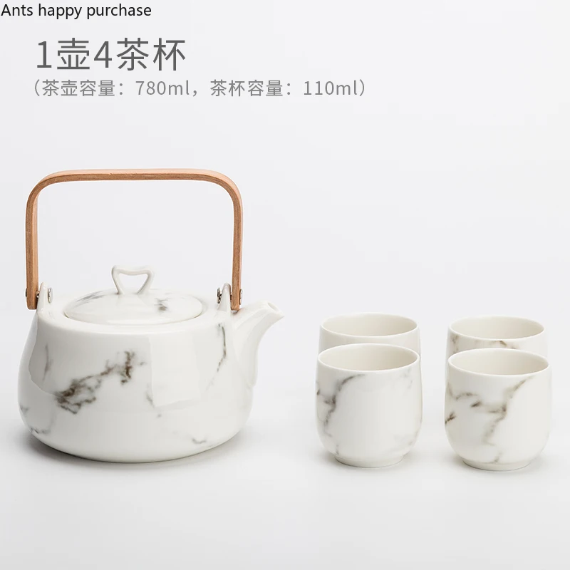 Чайный набор с мраморной текстурой Японский керамический чайный кунг фу чайная