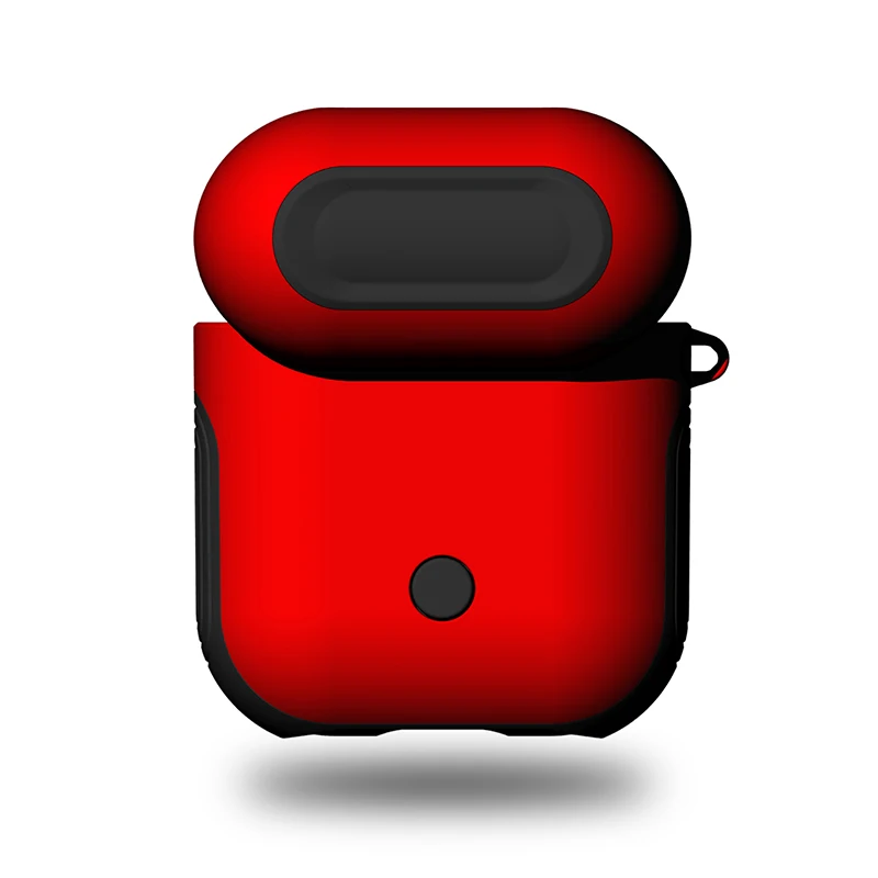 Красный Мягкий ТПУ+ PC защитный силиконовый чехол для Apple Airpods чехол для Airpods чехол s противоударный силиконовый чехол двухслойные сумки - Цвет: Красный