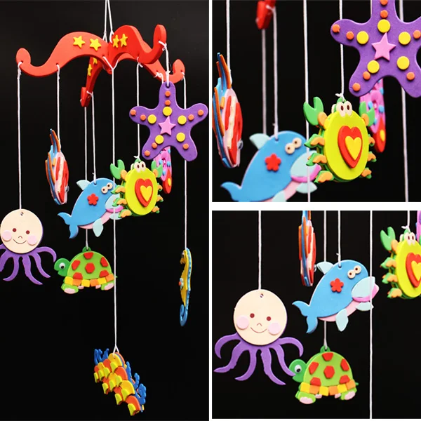 

Children Handmade Diy Material Package Eva And Colorful Wind Chimes Kindergarten Holiday Gifts Unisex Educational 2021