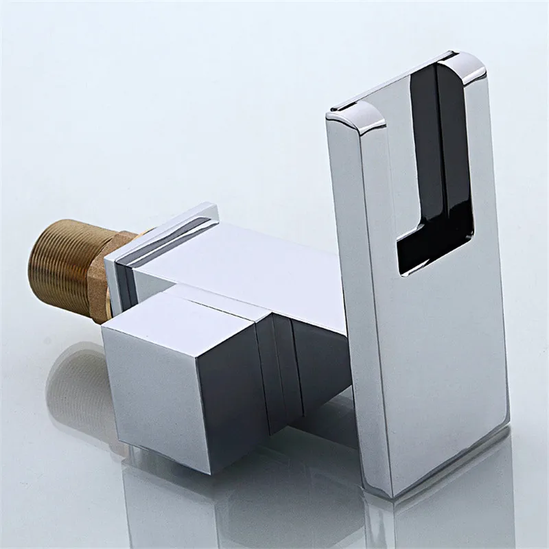 

Bathroom Basin faucets With LED Light Solid Brass Sink Mixer Taps Hot and Cold Waterfall Faucets Chrome Bathroom Crane Torneira