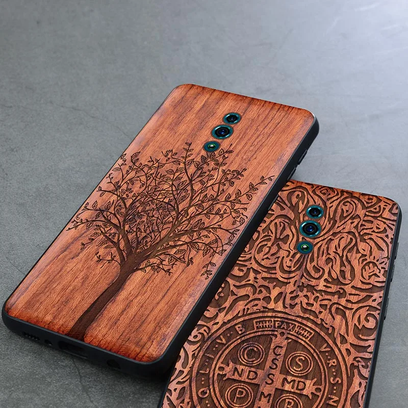 OPPO Reno чехол резное палисандровое дерево tpu чехол coque boogic OPPO Reno деревянный ящик по индивидуальному заказу