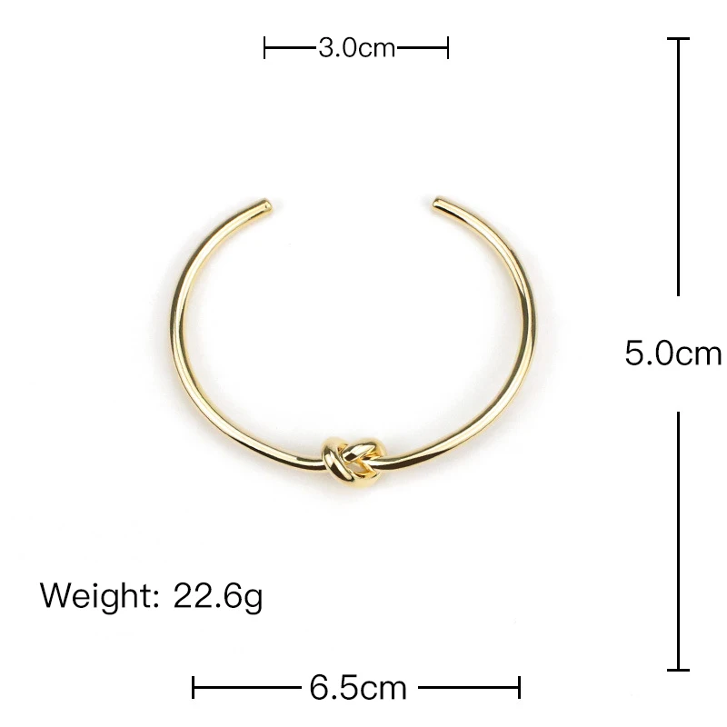 GWACC Gold Color Metal Single Circle Knotted Bracelets Bangle For Women Original Cool Creative Design Fashion Jewelry Vintage | Украшения и