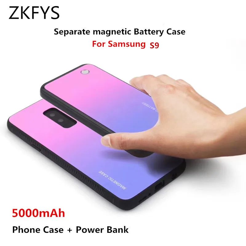 5000 мАч портативный Power Bank чехол для Samsung Галактики S9 беспроводной зарядный