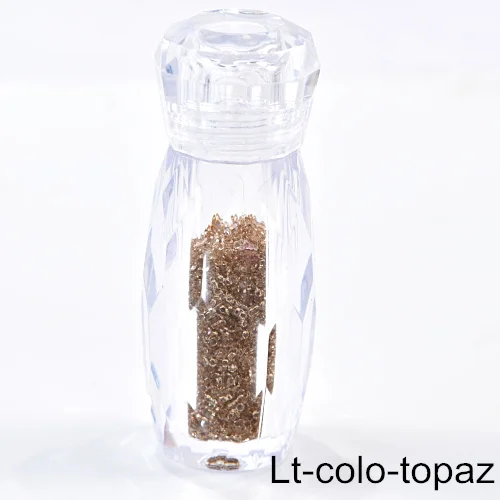 lt colo.topaz 1 бутылка Кристальный гравий многоцветный Мини Pixie стразы горячей фиксации Стразы кругу проложен Микро Циркон блеск для ногтей украшение B3760 - Цвет: lt colo.topaz