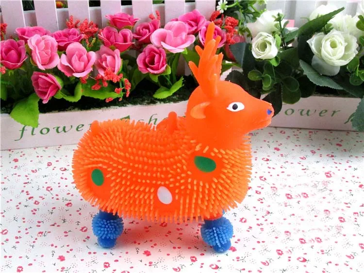 

The Fawn Flash Light Ball Toys Children's Day Gift Sika Deer Figures Out Seven Balls Unisex Children Lighting Toyshot Sale 2021