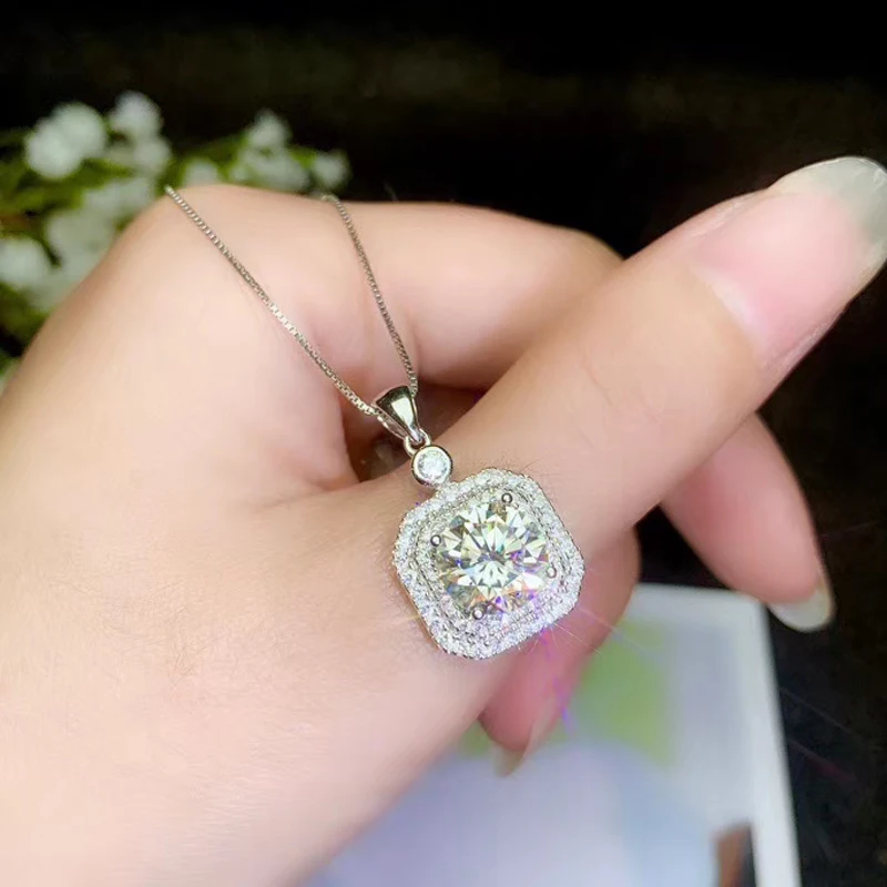 Ювелирные изделия colife муассанитовый кулон для свадьбы 1ct 2ct 3ct реальный F цвет Moissanite ожерелье кулон 925 серебро Moissanite ювелирные изделия