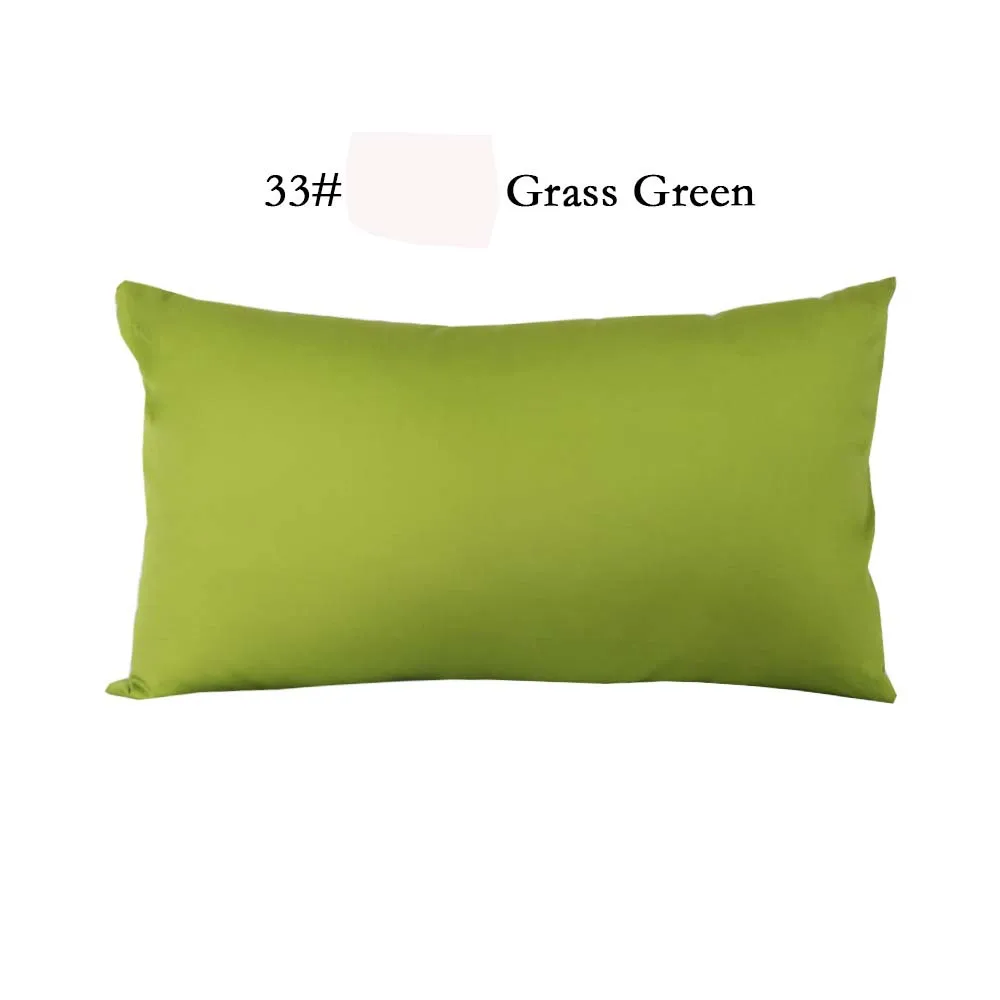 33-grass green Хлопок наволочка для ткани сплошной цвет подушки Чехол супер мягкие наволочка для дома, отеля, постельные принадлежности - Цвет: 33-grass green