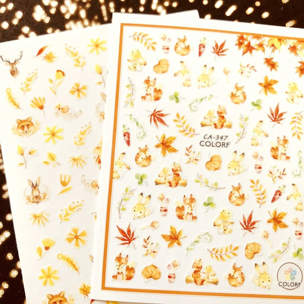 CA-76-347-350 Осенний цветок стикеры 3D на ногти nail Art Наклейка шаблон diy ногтей инструмент украшения